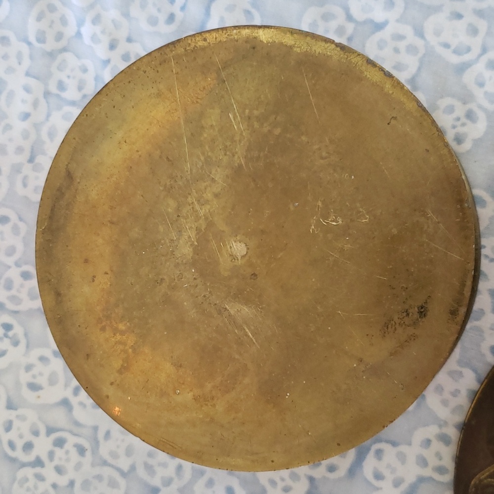 Metal Trinket Box Metal Round Box Round Metal Container with Lid Brass Trinket - Picture 11 of 16
